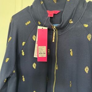 Lilly Pulitzer Blue Raglan Long Sleeve Mock Neck Dress